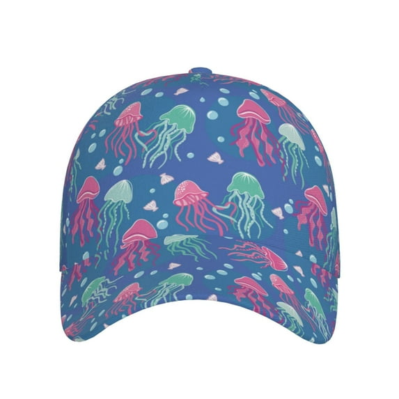 Baseball Cap, Cute Green Pink Jellyfish Trucker Hats Women Dad Hat For Workouts - Baseball Hat Adjustable Size