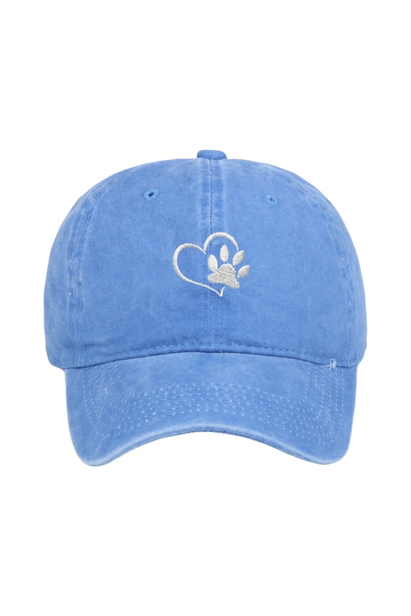 Baseball Cap Dad Hat Heart Print Design Perfect For Daily Wear Polo Style Plain Blank Adjustable Size Blue One Size