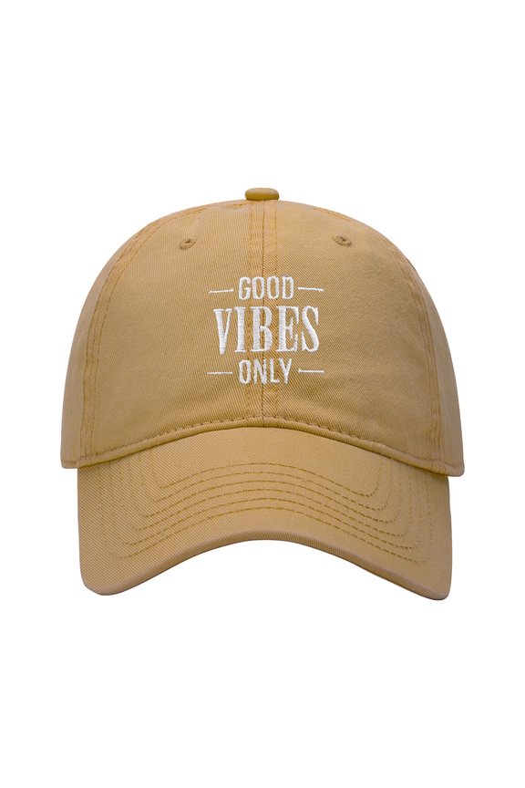 Baseball Cap Embroidered Hat for Good Vibes Only Men's Adjustable Cotton Unisex Embroidery Baseball Caps