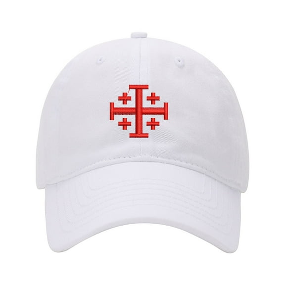 Baseball Cap Embroidered Hat for Jerusalem Cross Men's Adjustable Cotton Unisex Embroidery Baseball Caps