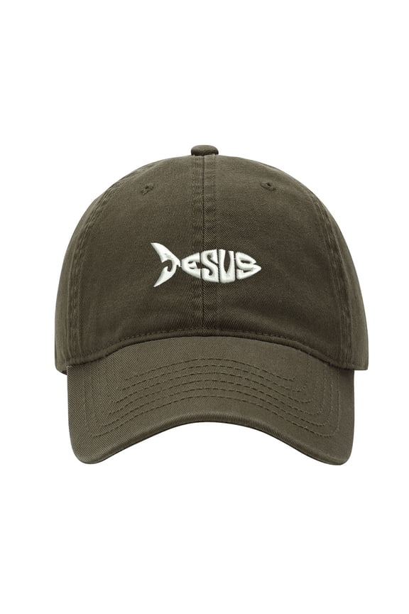 Baseball Cap Embroidered Hat for Jesus Fish Men's Adjustable Cotton Unisex Embroidery Baseball Caps