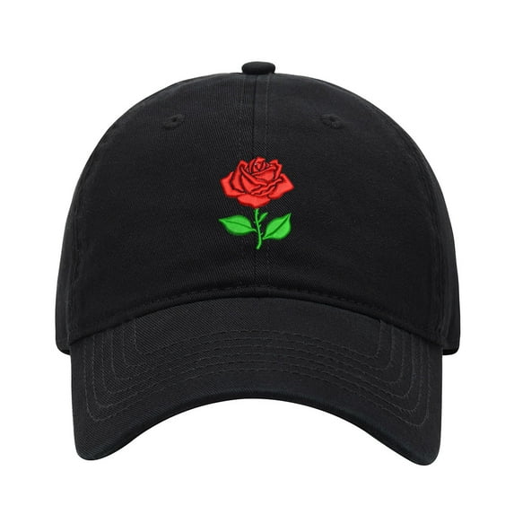Baseball Cap Embroidered Hat for Rose Flower Men's Adjustable Cotton Unisex Embroidery Baseball Caps