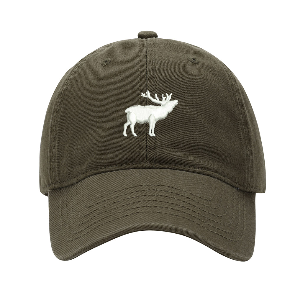 Baseball Cap Embroidered Hat for Solid Elk Men's Adjustable Cotton ...