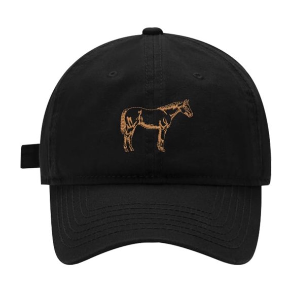 Baseball Cap Embroidered Horse Outline Cotton Embroidery Baseball Hats