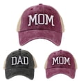 thumbnail image 1 of Baseball Cap with Embroidered Mom Dad Letters, Couple Matching Sanded Finish Dad Hat, Personalized Gift for Mother's Day, Father's Day, Anniversary, and Everyday Casual Wear-Black, 1 of 6