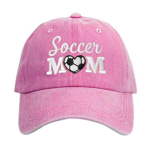 Baseball Cap Embroidered SOCCER MOM Love Baseball Washed Baseball Caps Casual Outdoor Breathable Shade Unisex Baseball Hat Pink One Size