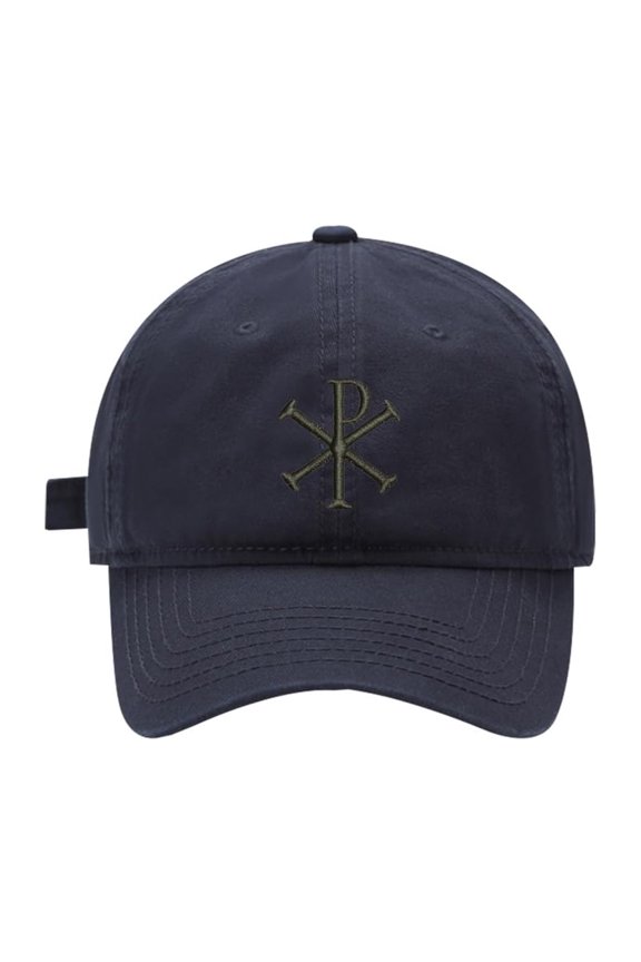 Baseball Cap Embroidered for Christian Chi Rho Symbol Cotton Embroidery Baseball Hats