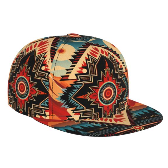 Baseball Cap Flat Bill Hat Adjustable Brim Trucker Hats Snapback , Aztec Baja Southwest Western Native Cool