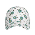thumbnail image 1 of Baseball Cap, Flowers Blue Green Trucker Hats Women Dad Hat For Workouts - Baseball Hat Adjustable Size, 1 of 2