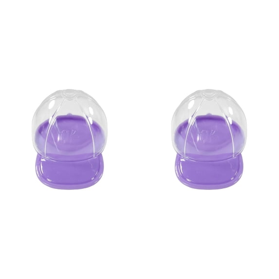 Baseball Cap Gift Box,Plastic Candy Storage Boxes,Hat Baseball Shaped Box Party Favor Empty Case,Food Packaging Organizer for Candy Snack Goody,DIY Craft Small Fillers(3.34x1.57")(Purple*2)
