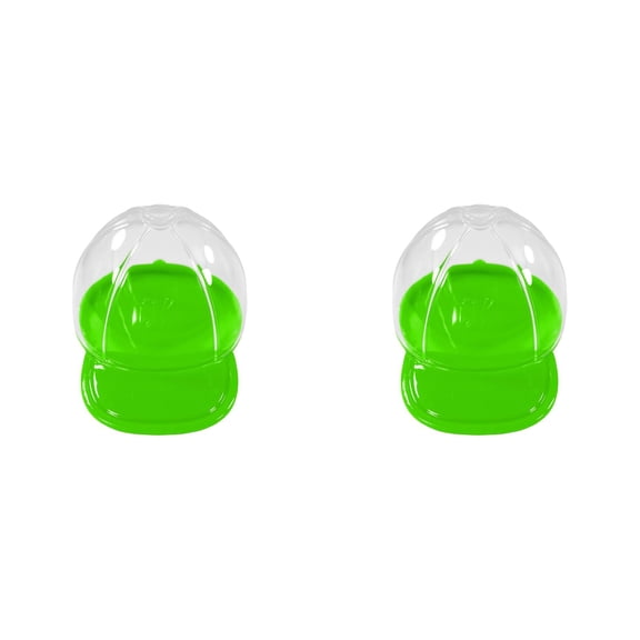 Baseball Cap Gift Box,Plastic Candy Storage Boxes,Hat Baseball Shaped Box Party Favor Empty Case,Food Packaging Organizer for Candy Snack Goody,DIY Craft Small Fillers(3.34x1.57")(Green*2)