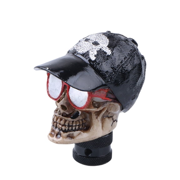 Baseball Cap Glasses Skull Manual Car Truck Lever Shift Knob Shift Lever