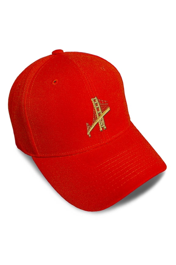Baseball Cap Golden Gate Bridge Architecture City Passage Acrylic Hats for Men & Women Strap Closure Red Design Only