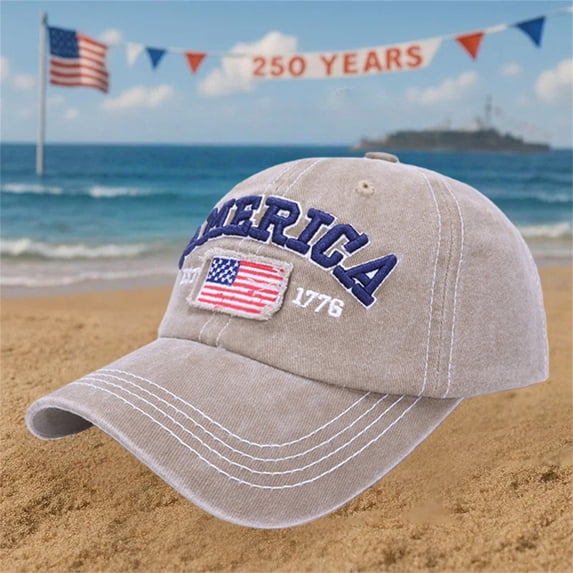 Baseball Cap Golf Dad Hat AURORADY Commemorative Cap, States 250Th Anniversary Hat,Adjustable Patriotic Baseball Cap, Khaki One Size Baseball Caps