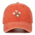 thumbnail image 1 of Baseball Cap Golf Dad Hat CQXIDFH Hand Embroidered Flower Golf Dad Hat, Breathable Adjustable Baseball Cap for Outdoor, Trucker Hats (Orange, One Size), 1 of 5