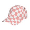 thumbnail image 1 of Baseball Cap, Groovy 70s vintage pink white Grid Trucker Hats Women Dad Hat for Workouts - Baseball hat Adjustable Size, 1 of 7