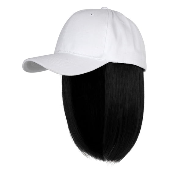 Baseball Cap With Hair Extensions Straight Short Bob Hairstyle Adjustable Removable Wig Hat For Woman Girl Ash Blonde Mix Blonde Done with You Hat Youth Baseball Hat Hat Hat Womens Hats Summer