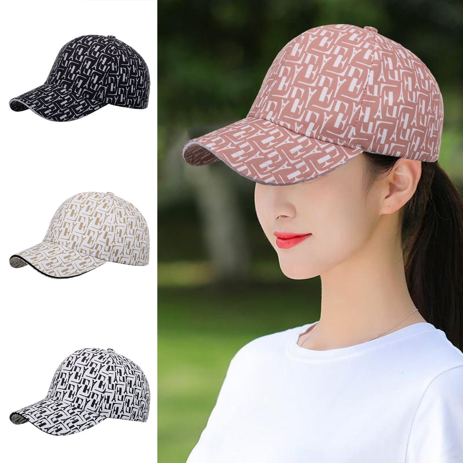 Baseball Cap Hard Brim Hip Hop Style Ponytail Hole Letter Print
