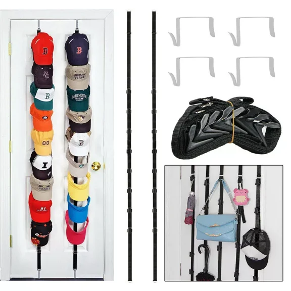 Baseball Cap Hat Rack Wall Door Visors Hanger Holder Storage Organizer 16 Hooks