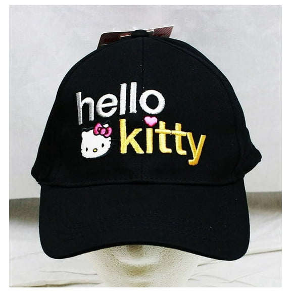 Baseball Cap - Hello Kitty - Black Text Logo (Youth/Kids) New Hat hek2554