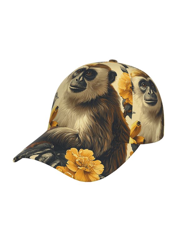 Baseball Cap Hip Hop Trucker Hat Snapback Unisex Fashion Dad Hats , Monkey Banana Patterns Vintage