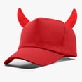 thumbnail image 1 of Baseball Cap Hkoxplj Devil Horns Novelty Hat for Halloween Cosplay Costume Party Adjustable Breathable Hat Cap for Men Women Funny Dress Up Photo Booth Prop Hat Cap Soft Plush Horns Sturdy Sewn Hat, 1 of 3