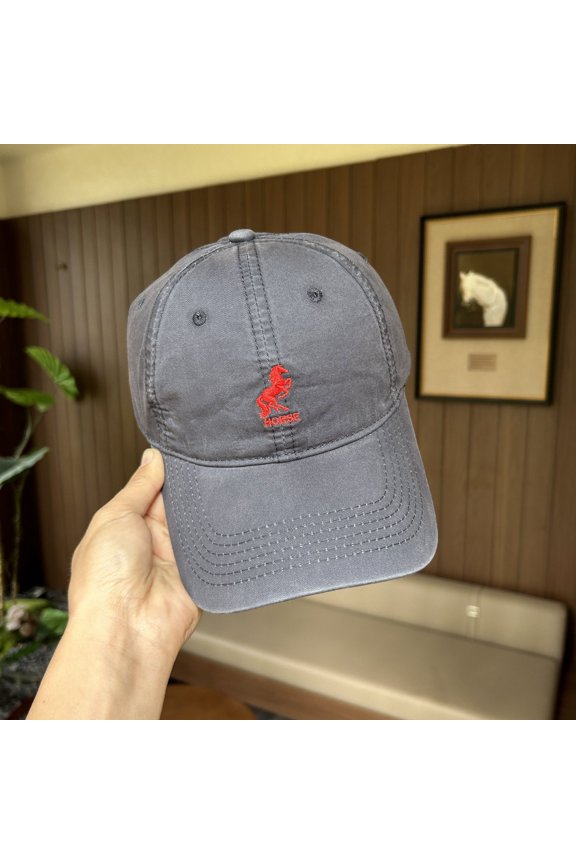 Baseball Cap with Horse Embroidery, Deep Crown Wide Brim Sun Hat for Big Head, Flattering Adjustable Outdoor Cap for Men and Women, Casual Daily Wear Navy