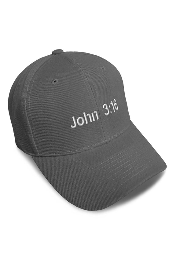 Baseball Cap John 3:16 Christian Acrylic Dad Hats for Men & Women Dark Grey