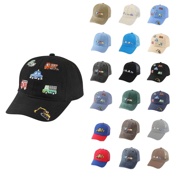 Baseball Cap Kids Adjustable Sun Protection Outdoor Summer Hat Kids Cartoon Embroidered Cap Size 2-8 Years
