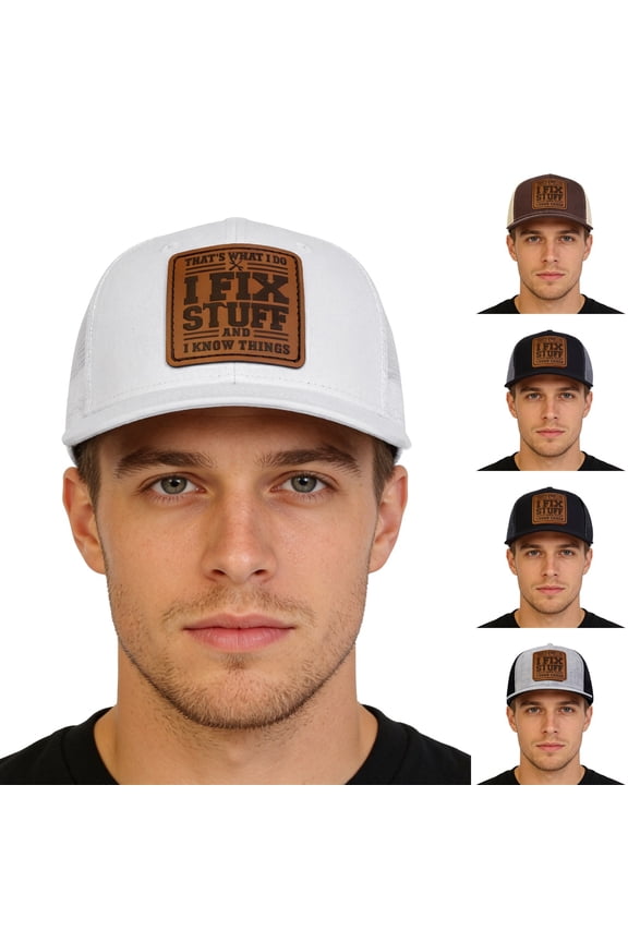 Baseball Cap with Leather Patch, Funny Quote Text Embroidered Hat, Men's and Women's Unisex Cotton Dad Hat, Casual Outdoor Daily Wear Cap for All Seasons Black