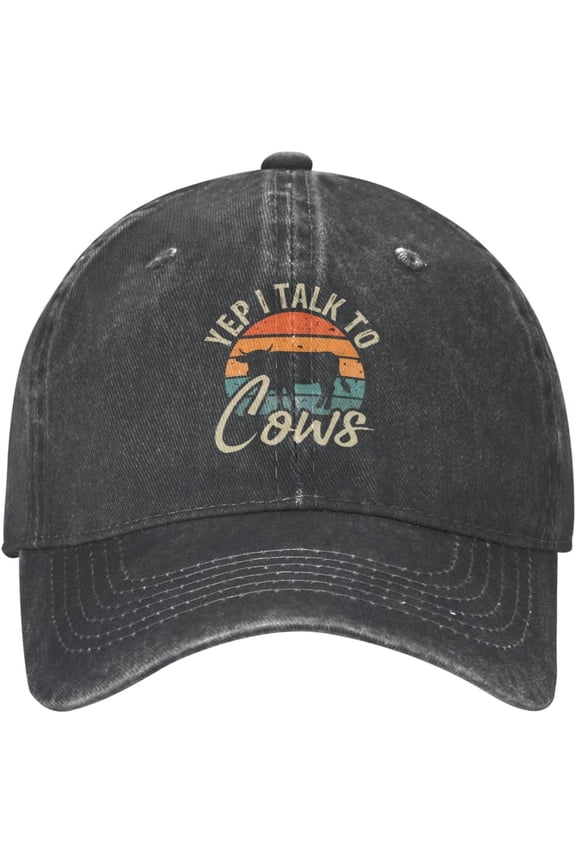 Baseball Cap Men Farm Animal Lover Tennis Caps for Womens Running Hats Breathable Yep I Talk to Cows Hiking Cap