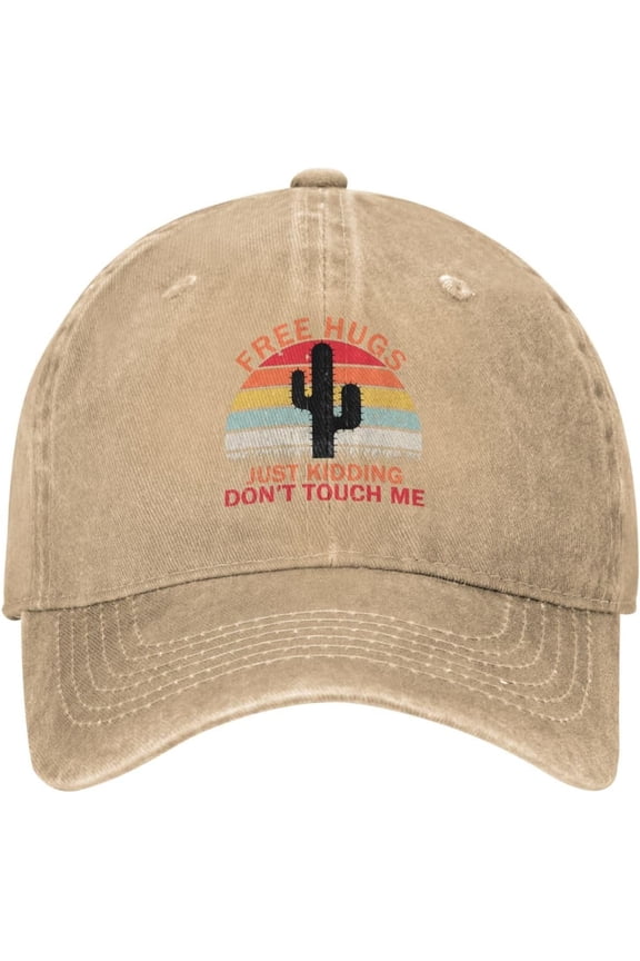 Baseball Cap Men Free Hugs Just Kidding Dont Touch Me Summer Cap