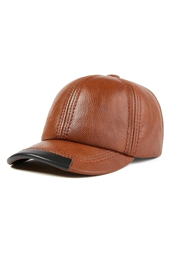 Baseball Cap Men Genuine Leather Sna-pback Male Hi-gh Qua-lity Brown Black Autumn Winter Mens Hats And Caps ,Classic Design
