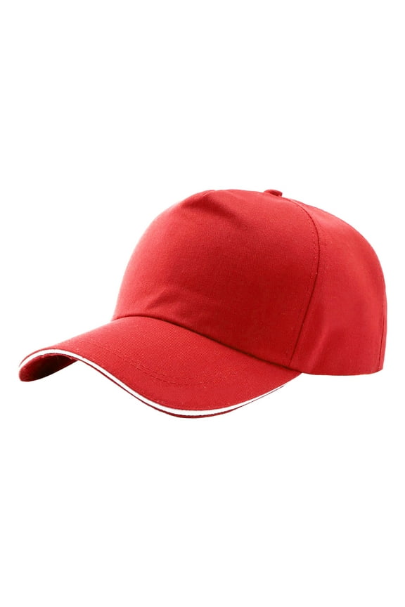 Baseball Cap Men Twill Adjustable Dad Hat Unisex Washed Distressed Lightweight Running Cap Red One Size