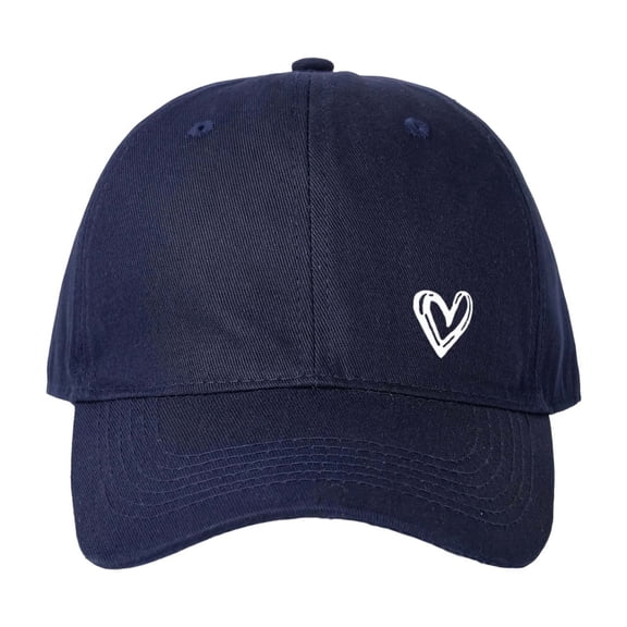 Baseball Cap Men Women Heart Pattern Washed Adjustable Womens Sun Hat Outdoor Running Workouts Navy One Size