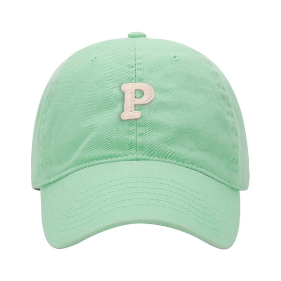 Baseball Cap Men Women Letter P Embroidered Baseball Cap Adjustable Sun Hat For Casual Outdoor Light Green One Size