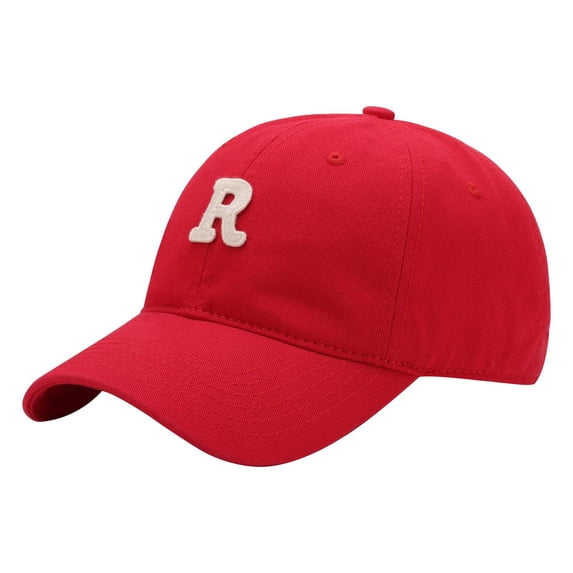 Baseball Cap Men Women Letter R Baseball Cap Curved Brim Wide Sun Visor Adjustable Sun Hat For Outdoor Watermelon Red One Size