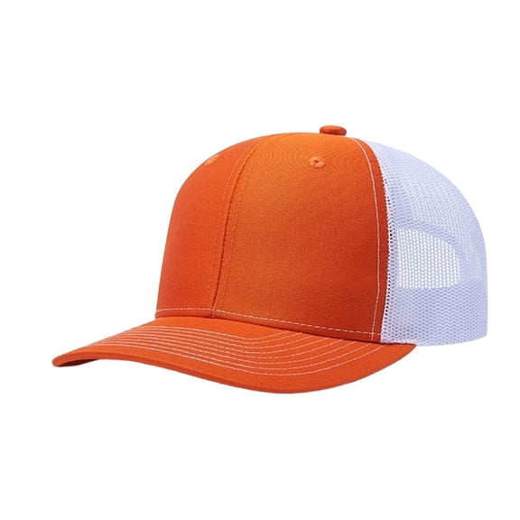 Baseball Cap Men Women Mesh Panel Plain Baseball Cap Breathable Adjustable Sun Hat For Outdoor Sports Orange One Size