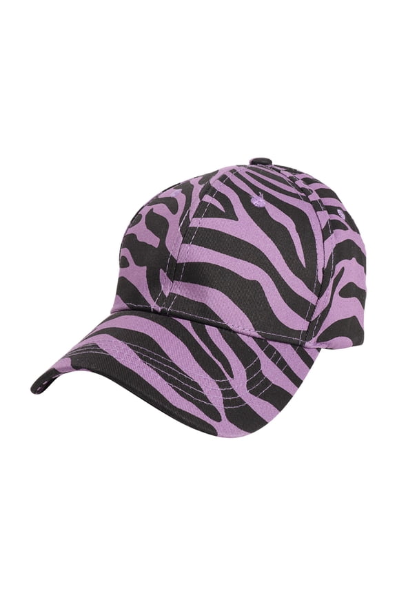 Baseball Cap Men Women Zebra Pattern Print Adjustable Unisex Hat Running Workouts Unique Casual Style Purple One Size