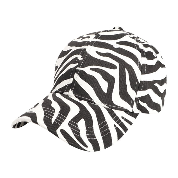 Baseball Cap Men Women Zebra Pattern Print Adjustable Unisex Hat Running Workouts Unique Casual Style White One Size