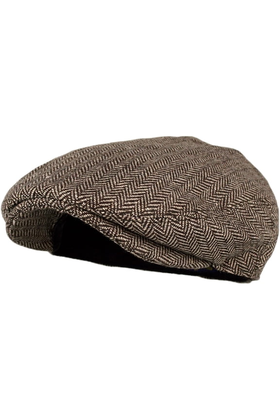 Baseball Cap Modern Fashion Style Traditional Herringbone Men High Cap Baseball Hat for Everyday Wear Gray