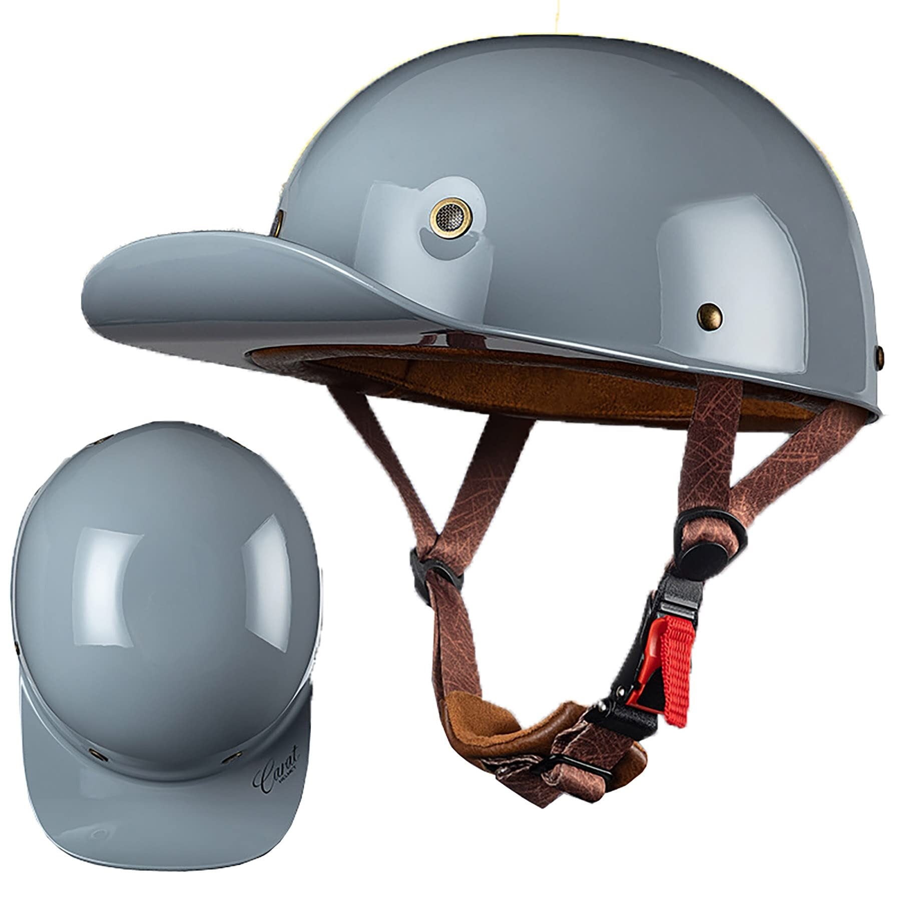 Baseball Cap Motorcycle Half Helmet Fashion Vintage Adults