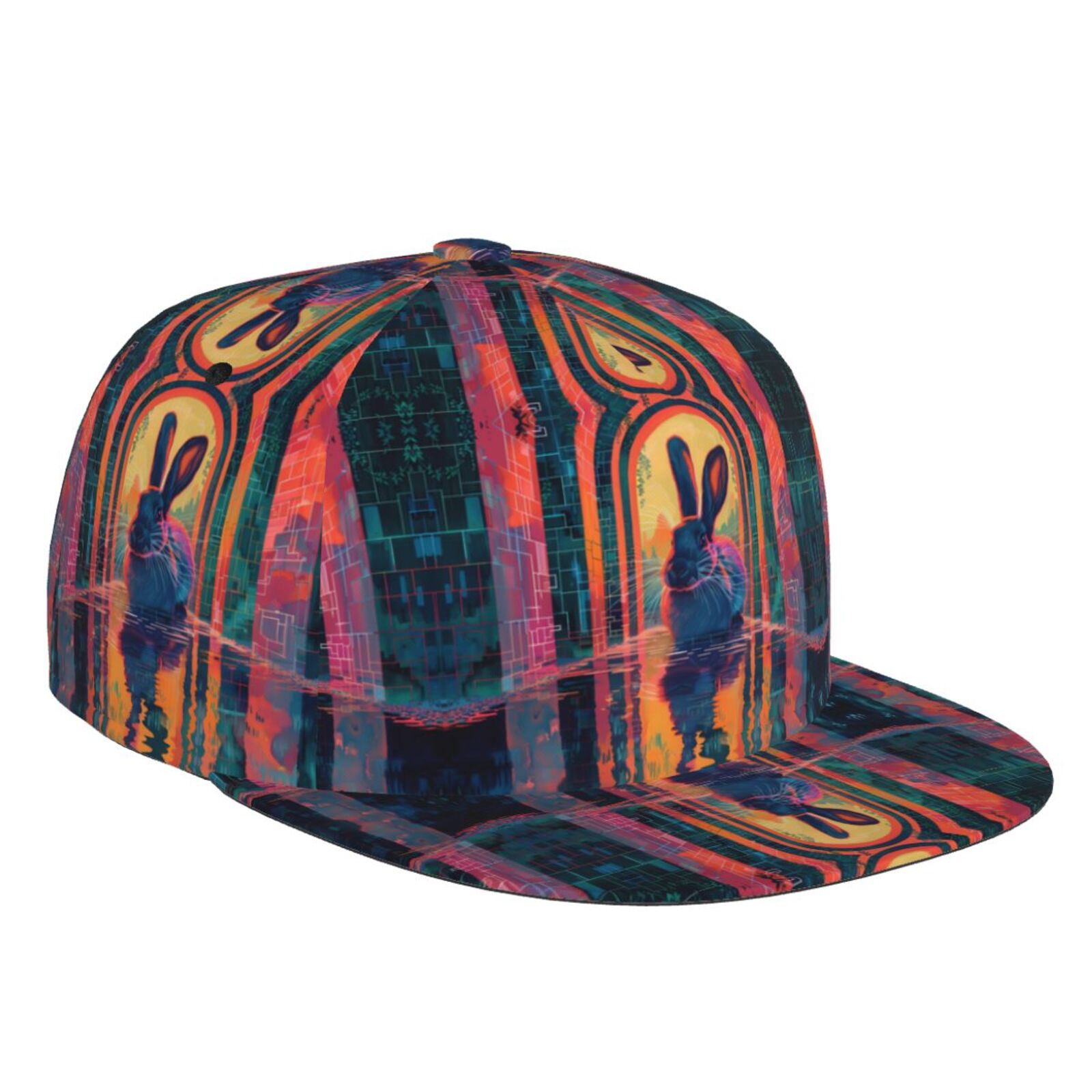 Baseball Cap - Neon Rabbit In Archway Hats for Men/Women Low Profile ...