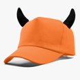 thumbnail image 1 of Baseball Cap Novelty Horned Halloween Hat Cotton Unisex Cosplay Costume Party Orange by Baberdicy, 1 of 3