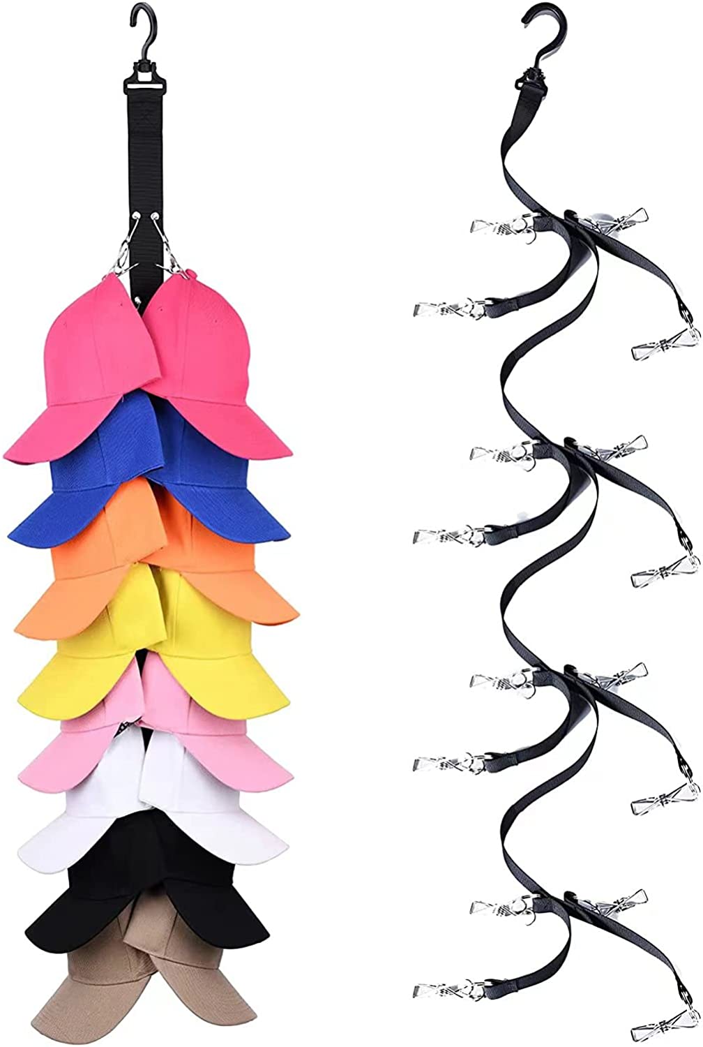 Baseball Cap Racks, Baseball Cap Organizer With 16 Clips, Hat Hangers