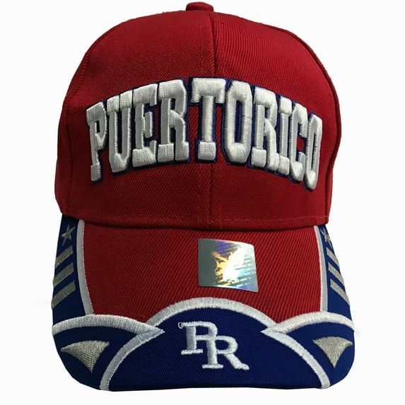 Baseball Cap Red Blue PR Puerto Rico