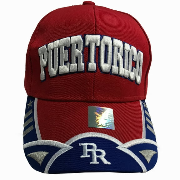 Baseball Cap Red Blue PR Puerto Rico