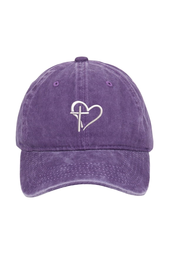 Baseball Cap Trendy Baseball Caps Men Women Unisex Sporty Casual Adjustable Hats with Heart Print Baseball Hat Purple One Size