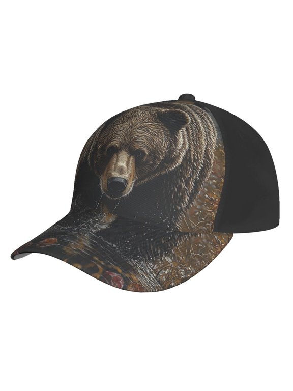 Baseball Cap Unisex Adjustable Fashion Hat Snapback , Bear Wildlife Animal