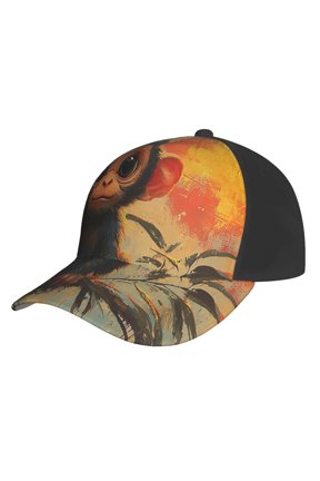 Baseball Cap Unisex Adjustable Fashion Hat Snapback , Cute Monkey Retro